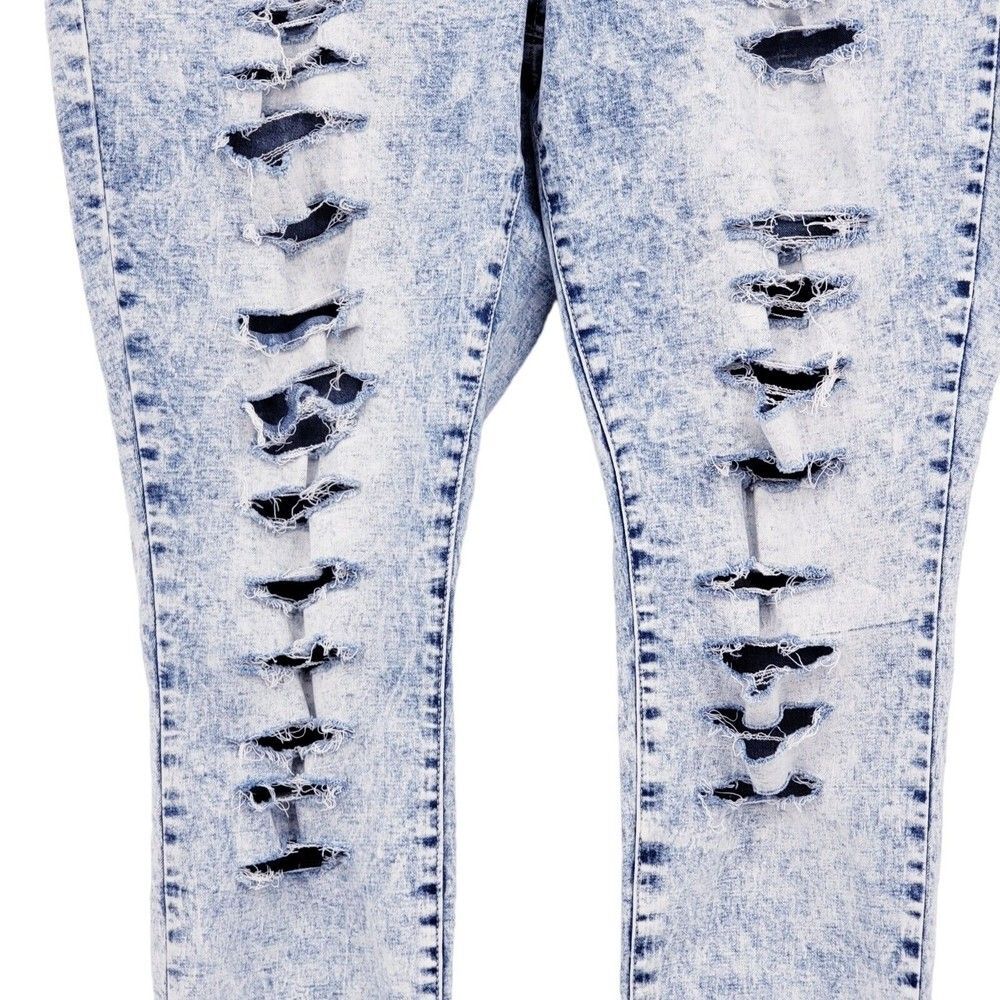 Twenyone Black Womens Jeans Sz 18 Mid-Rise Jeggings Flex Distressed Ripped HOLE - Picture 3 of 9